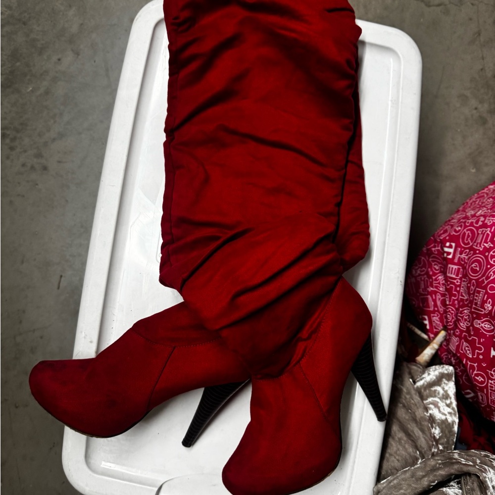 Bold Red Heeled Boots